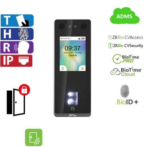                                                                              Terminal de Control de Acceso y Control de Tiempo y Asistencia ZKteco (SenseFace 3A)